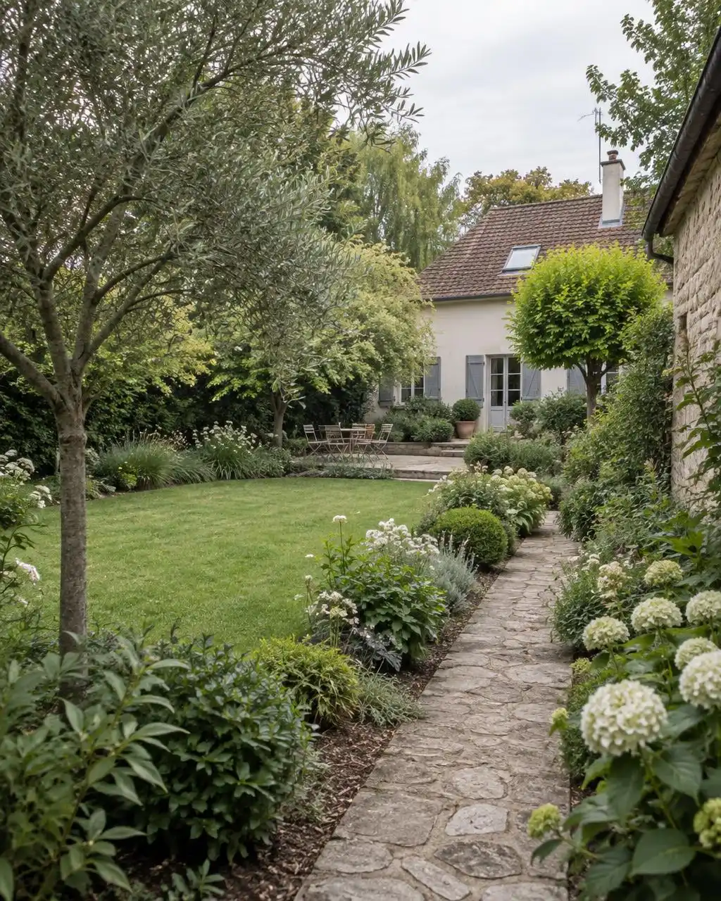 Illustration d'un jardin paysager entretenu